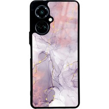 Spoyi Tecno Camon 19 Fuşya Mermer Tasarımlı Glossy Telefon Kılıfı