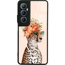 Spoyi Oppo Realme C65 Influencer Leopar Kedi Tasarımlı Glossy Telefon Kılıfı
