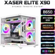 Xaser Elite X90 Ryzen 7 7800X3D 16GB Ddr5 Ram 1tb M.2 Nvme SSD 8gb RTX5060 Sıvı Soğutmalı Oyuncu Tavsiye Sistem