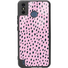 Spoyi Tecno Spark 6 Go Pembe Benek Tasarımlı Glossy Telefon Kılıfı