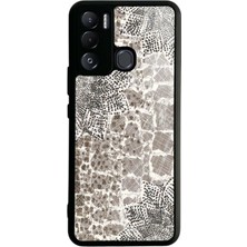 Spoyi Tecno Pova Neo Taşlı Yaprak Tasarımlı Glossy Telefon Kılıfı