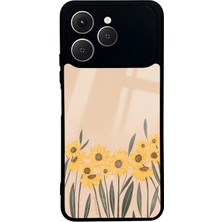 Spoyi Tecno Spark 40 Watercolor Sunflower Tasarımlı Glossy Telefon Kılıfı