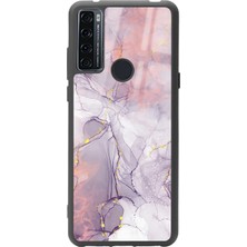 Spoyi Tcl 20 Se Fuşya Mermer Tasarımlı Glossy Telefon Kılıfı