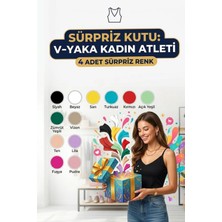 Mercan İç Giyim Kadın Atlet 4'lü Ip Askılı V Yaka Sürpriz Özel Kutu Nefes Alan Kumaş Organik Pamuk
