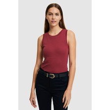 U.S. Polo Assn. Kadın Vişne Bisiklet Yaka Basic Tişört 50323534-VR223