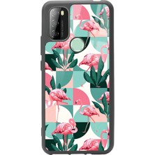 Spoyi P13 Blue Max 128 Retro Flamingo Duvar Kağıdı Tasarımlı Glossy Telefon Kılıfı