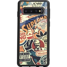 Spoyi Samsung S10 Retro Marka Tasarımlı Glossy Telefon Kılıfı