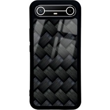 Spoyi Tecno Spark Slim Siyah Hasır Tasarımlı Glossy Telefon Kılıfı