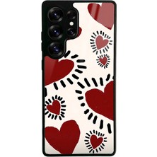 Spoyi Samsung S25 Ultra Brush Heart Tasarımlı Glossy Telefon Kılıfı