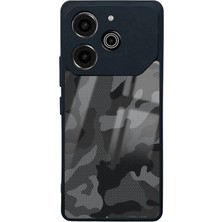 Spoyi Tecno Pova 6 Pro Siyah Kamuflaj Tasarımlı Glossy Telefon Kılıfı