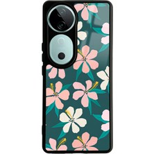 Spoyi Vivo V40 Leaf Flovers Tasarımlı Glossy Telefon Kılıfı