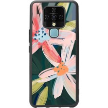 Spoyi Tecno Camon 16 Suluboya Çiçek Tasarımlı Glossy Telefon Kılıfı