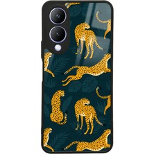 Spoyi Vivo Y17S Leaf Leopar Tasarımlı Glossy Telefon Kılıfı