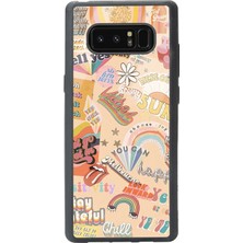 Spoyi Samsung Note 8 Vintage Sticker Tasarımlı Glossy Telefon Kılıfı