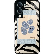 Spoyi Vivo Y04 Zebra Emoji Tasarımlı Glossy Telefon Kılıfı