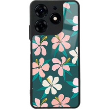 Spoyi Tecno Spark 10 Pro Leaf Flovers Tasarımlı Glossy Telefon Kılıfı