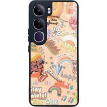 Spoyi Vivo V40 Lite Vintage Sticker Tasarımlı Glossy Telefon Kılıfı