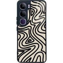 Spoyi Vivo V40 Lite Bej Geometrik Tasarımlı Glossy Telefon Kılıfı