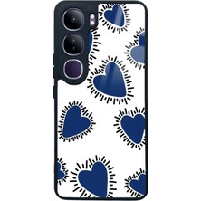 Spoyi Vivo V40 Lite Mavi Kalp Tasarımlı Glossy Telefon Kılıfı