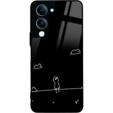 Spoyi Vivo Y19 Doodle Casper Tasarımlı Glossy Telefon Kılıfı