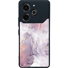 Spoyi Tecno Pova 6 Pro Fuşya Mermer Tasarımlı Glossy Telefon Kılıfı