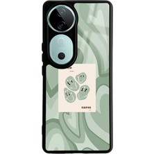 Spoyi Vivo V40 Who Cares Green Tasarımlı Glossy Telefon Kılıfı