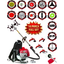 Prowackers German Wg-2400 Tarla Seti 14 Parça Full Set Sırt Tipi Benzinli Çalı Çim Biçme Tırpanı Yüksek Performans