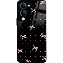 Spoyi Vivo Y04 Pembe Kurdele Tasarımlı Glossy Telefon Kılıfı