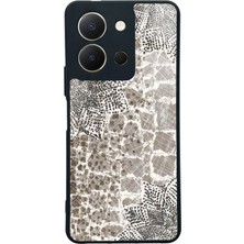 Spoyi Vivo Y36 Taşlı Yaprak Tasarımlı Glossy Telefon Kılıfı