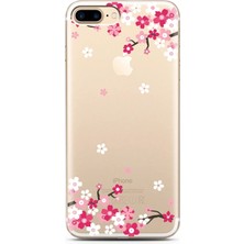 Spoyi Iphone 7 Plus Art Sakura Tasarımlı Süper Şeffaf Telefon Kılıfı
