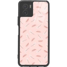 Spoyi Vivo Y15S Pudra Yapraklı Tasarımlı Glossy Telefon Kılıfı