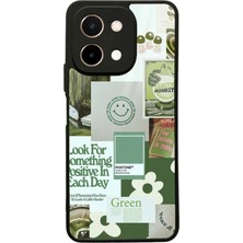 Spoyi Vivo Y28 Green Sticker Tasarımlı Glossy Telefon Kılıfı