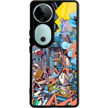 Spoyi Vivo V40 Retro Machine Tasarımlı Glossy Telefon Kılıfı