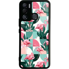 Spoyi Tecno Pova Neo Retro Flamingo Duvar Kağıdı Tasarımlı Glossy Telefon Kılıfı