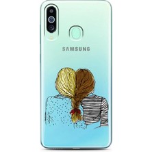 Spoyi Samsung M40 Örgü Saçlar Tasarımlı Süper Şeffaf Telefon Kılıfı