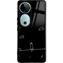 Spoyi Vivo V40 Doodle Casper Tasarımlı Glossy Telefon Kılıfı