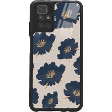 Spoyi Xiaomi Redmi 10 Blue Flowers Tasarımlı Glossy Telefon Kılıfı