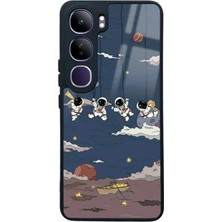 Spoyi Vivo V40 Lite Salıncaklı Astronot Tasarımlı Glossy Telefon Kılıfı