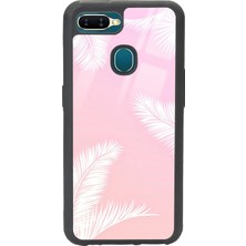 Spoyi Oppo A5S Beyaz Palmiye Tasarımlı Glossy Telefon Kılıfı