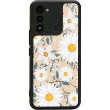 Spoyi Tecno Spark 8c Büyük Papatya Tasarımlı Glossy Telefon Kılıfı