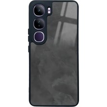 Spoyi Vivo V40 Lite Gri Mermer Tasarımlı Glossy Telefon Kılıfı