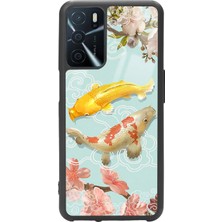 Spoyi Oppo A-16 Koi Balığı Tasarımlı Glossy Telefon Kılıfı