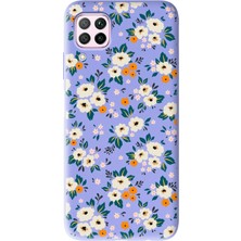 Spoyi Huawei P40 Lite Çiçek Bahçesi Tasarımlı Lila Lansman Telefon Kılıfı