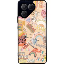 Spoyi Tecno Pova 7 Vintage Sticker Tasarımlı Glossy Telefon Kılıfı