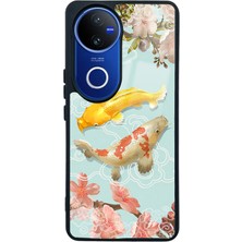Spoyi Vivo V50 Koi Balığı Tasarımlı Glossy Telefon Kılıfı