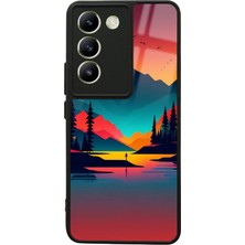 Spoyi Vivo V30 Lite Günbatımı Tasarımlı Glossy Telefon Kılıfı