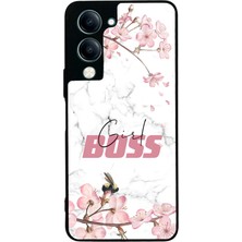 Spoyi Vivo Y04 Sakura Girl Boss Tasarımlı Glossy Telefon Kılıfı