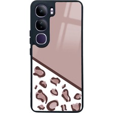 Spoyi Vivo V40 Lite Kahve Leopar Tasarımlı Glossy Telefon Kılıfı