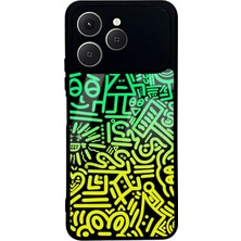 Spoyi Tecno Spark 40 Neon Geometrik Tasarımlı Glossy Telefon Kılıfı