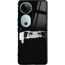 Spoyi Vivo V40 Gözler Tasarımlı Glossy Telefon Kılıfı